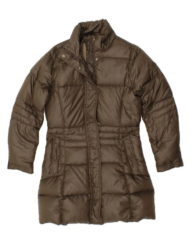 DOLOMITE Womens Padded Coat UK 6 XS Grey Polyester Stand-Up Roll-Neck Turtle