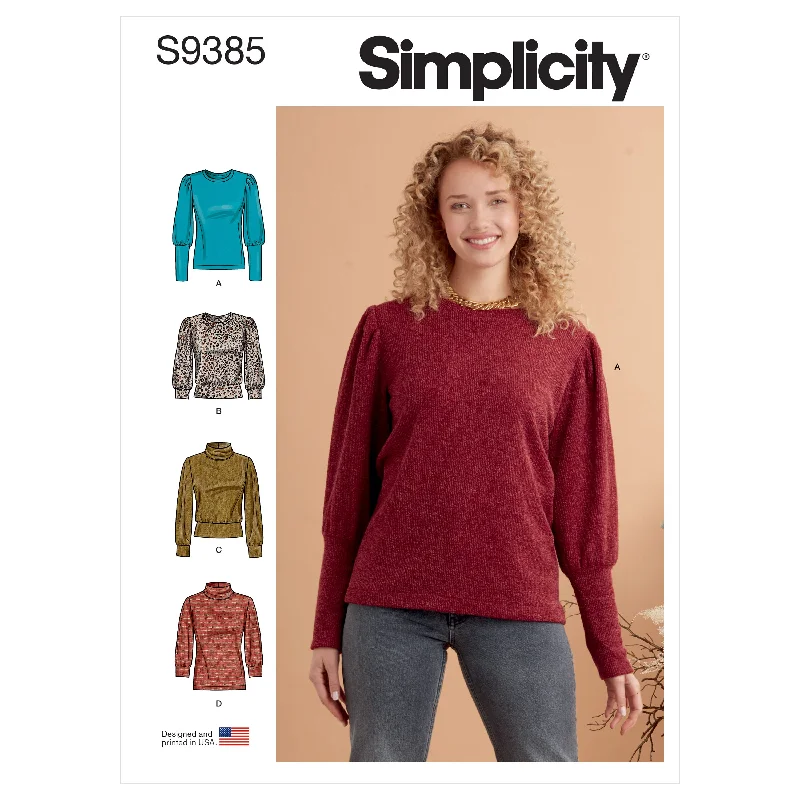 Simplicity Pattern 9385 Misses' Knit Tops Silk Knit Top