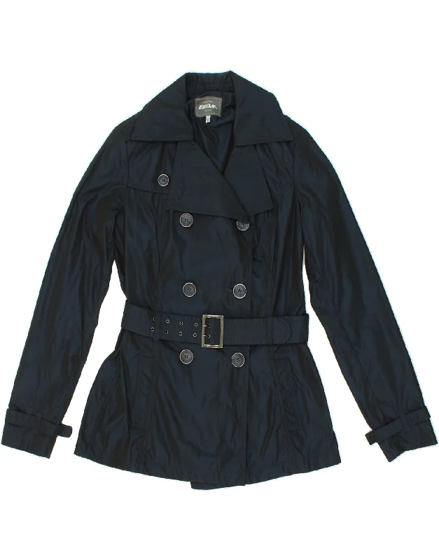 BREMA Womens Trench Coat IT 44 Medium Navy Blue Polyester Toggle Coat Shawl Collar Coat Notch Collar Coat BREMA Womens Trench Coat IT 44 Medium Navy Blue Polyester Toggle Coat Shawl Collar Coat Notch Collar Coat