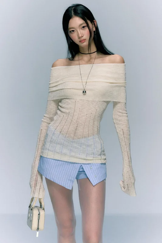 Asymmetric Folded Designer Knit Top Limited Edition Knit Top