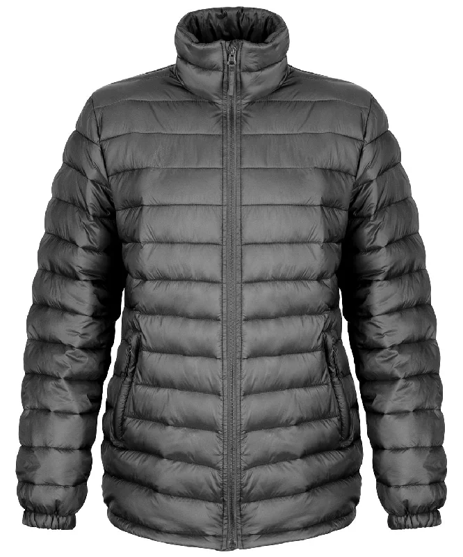 Black - Women's ice bird padded jacket Welt Pockets Slit Pockets Flap Pockets Welt Pockets Slit Pockets Flap Pockets