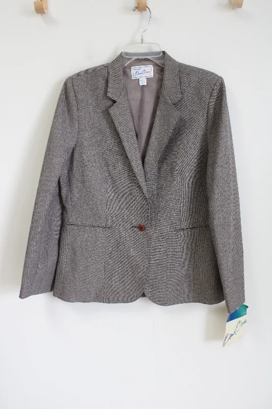 NEW Levi's Bendover Gray Brown Striped Vintage Blazer | 14 Spring Women's Coat