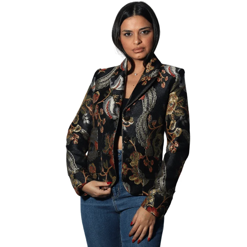 PAUL BRIAL - Flower pattern blazer Women's Fashion Blazer