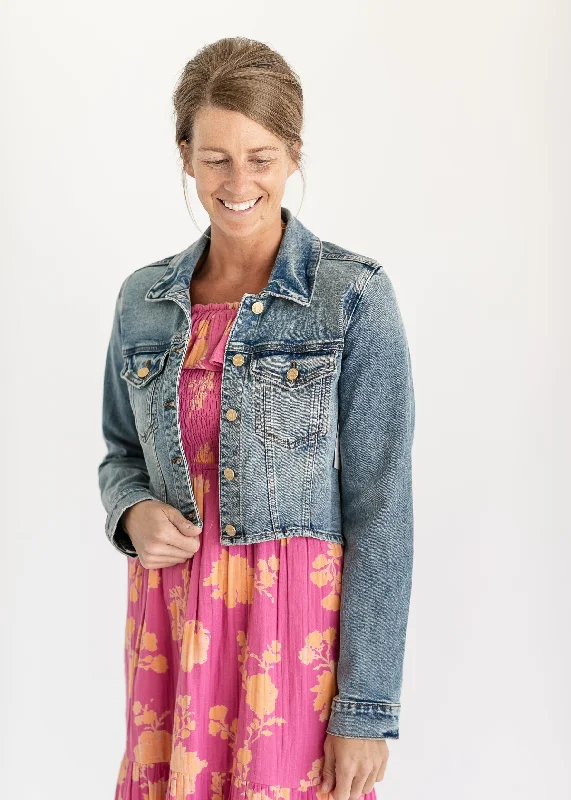 Viv Crop Front Pocket Denim Jacket - FiNAL SALE Jacket Blazer Coat Jacket Blazer Coat Viv Crop Front Pocket Denim Jacket - FiNAL SALE Jacket Blazer Coat Jacket Blazer Coat