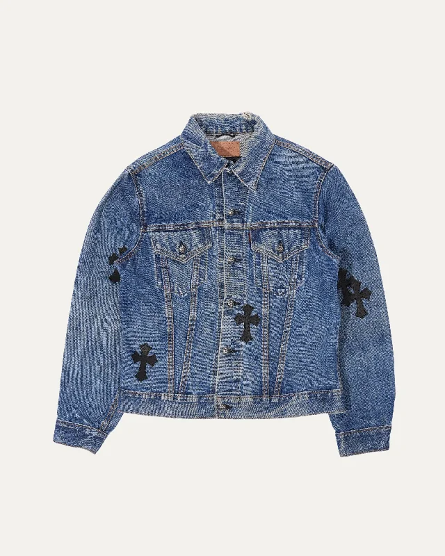 Levi's Cross Patch Denim Jacket Hoodie Zip-Up Jacket Button-Up Jacket Hoodie Zip-Up Jacket Button-Up Jacket