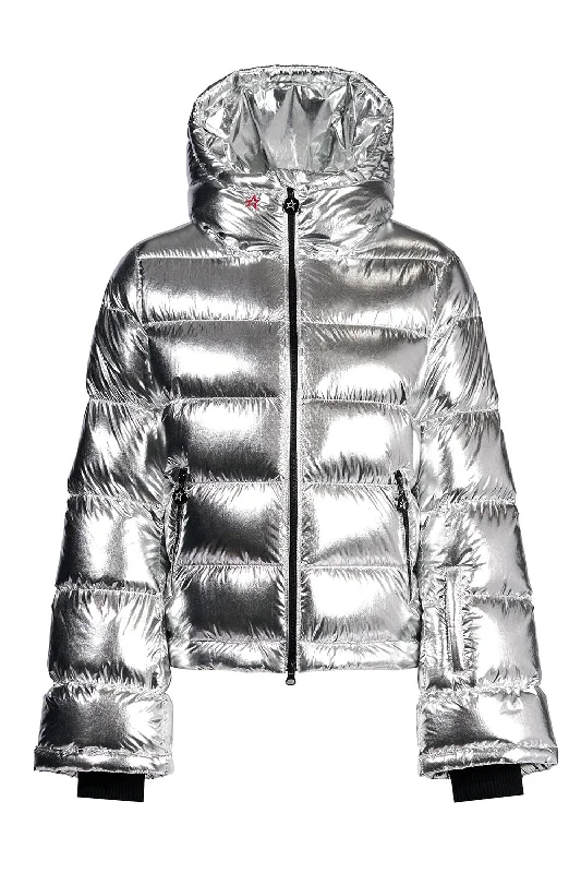 Polar Flare Ski Jacket II - Silver Foil V-Neck Jacket Boat Neck Jacket Square Neck Jacket V-Neck Jacket Boat Neck Jacket Square Neck Jacket