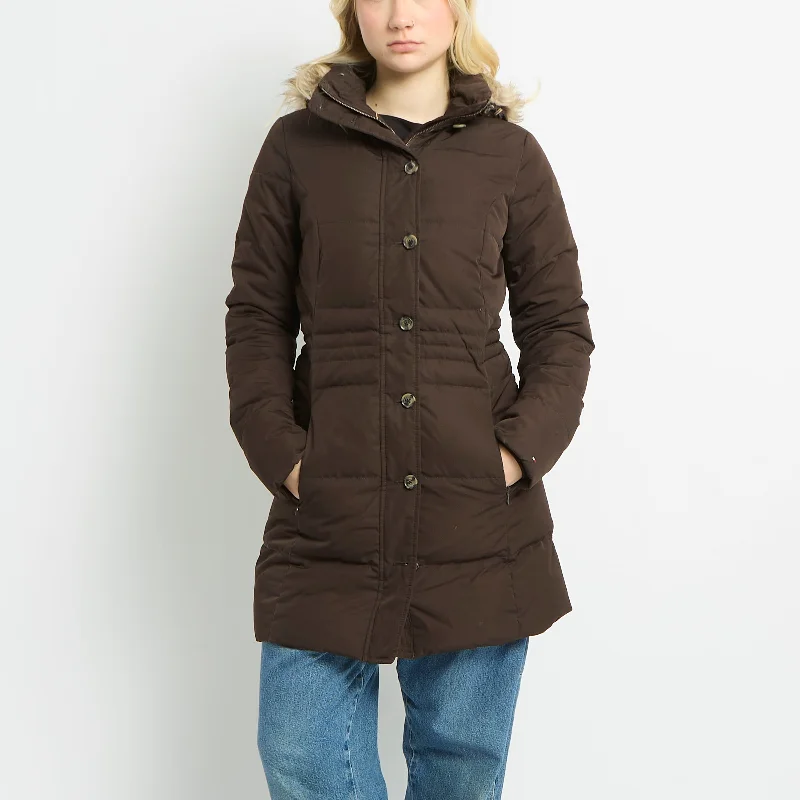 Tommy Hilfiger Long Puffer Coat With Fur Hood - UK 8 Bomber Jacket Denim Jacket Leather Jacket Tommy Hilfiger Long Puffer Coat With Fur Hood - UK 8 Bomber Jacket Denim Jacket Leather Jacket