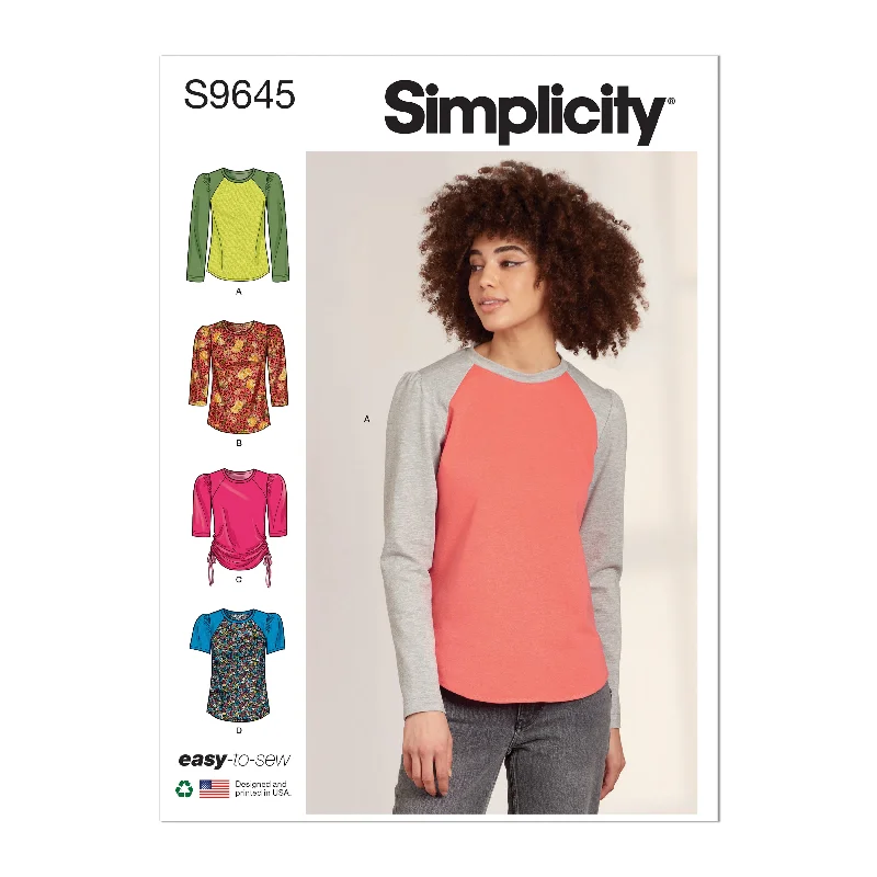 Simplicity Pattern S9645A Misses' Knit Tops Linen Knit Blouse