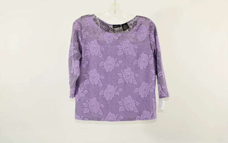 George Purple Floral Knit Top | L Exclusive Knit Top