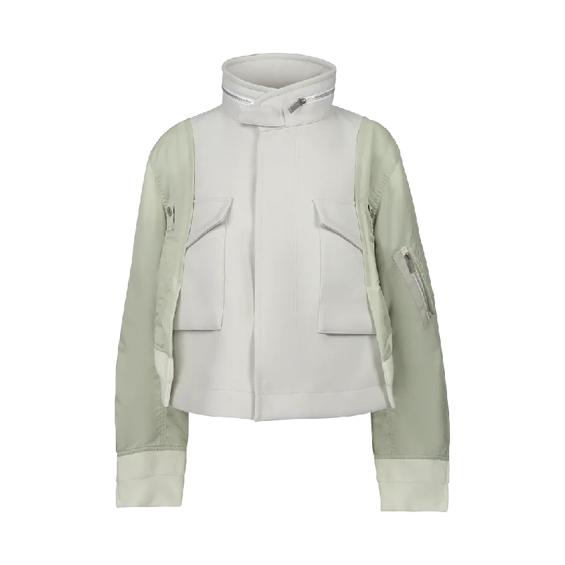 Wool Melton X Nylon Twill Bomber Jacket Snapped Jacket Toggled Jacket Drawstring Jacket Snapped Jacket Toggled Jacket Drawstring Jacket