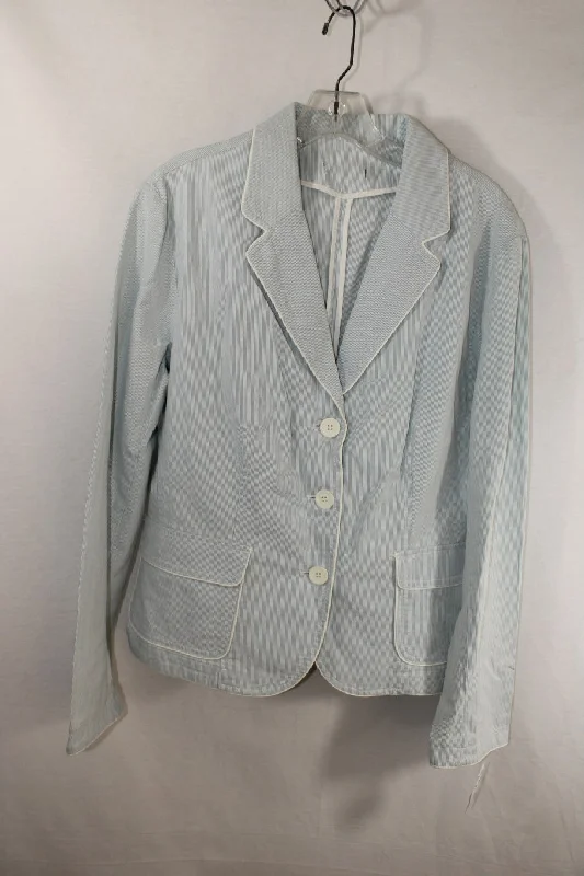 Blue Striped Blazer | L Fashion Women's Blazer