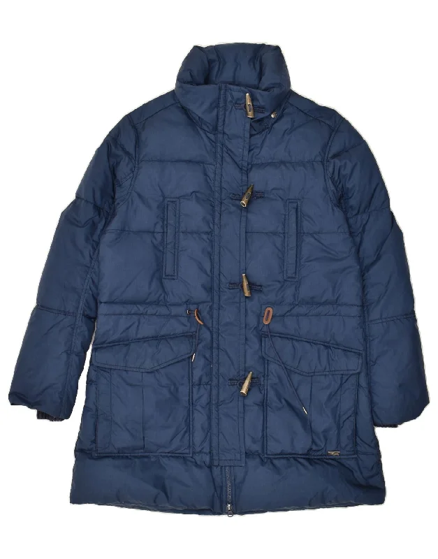 LEVI'S Womens Duffle Padded Coat UK 14 Medium Navy Blue Polyester Buttoned Zippered Snapped LEVI'S Womens Duffle Padded Coat UK 14 Medium Navy Blue Polyester Buttoned Zippered Snapped
