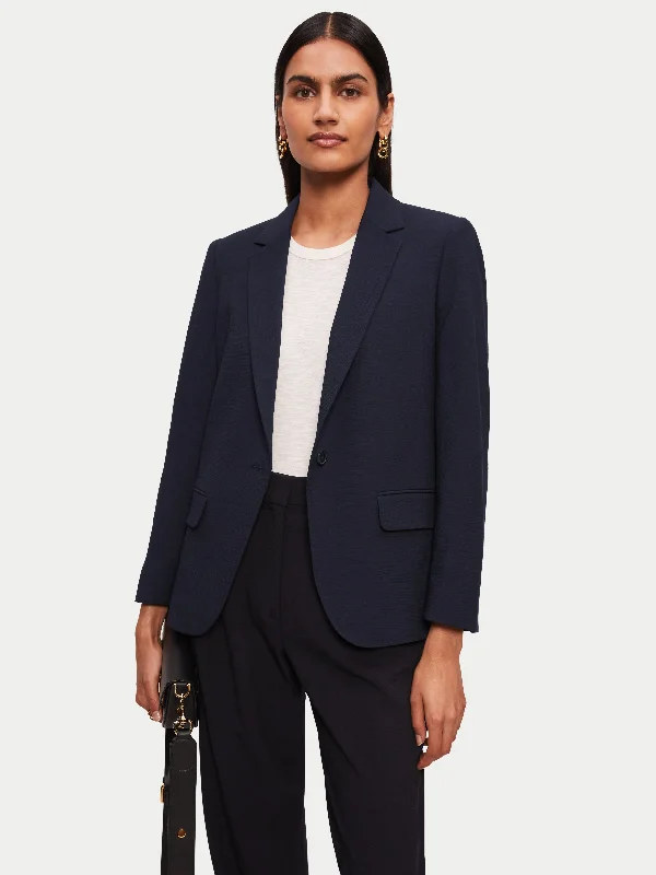 Crosshatch Brook Blazer | Navy Women's Handmade Blazer