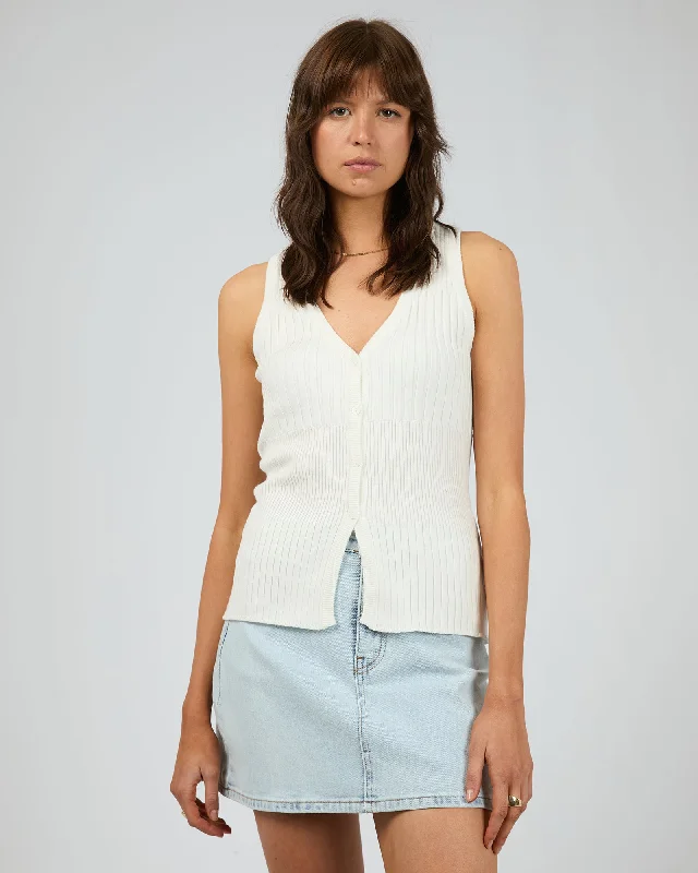 Luca Knit Top White Party Knit Blouse