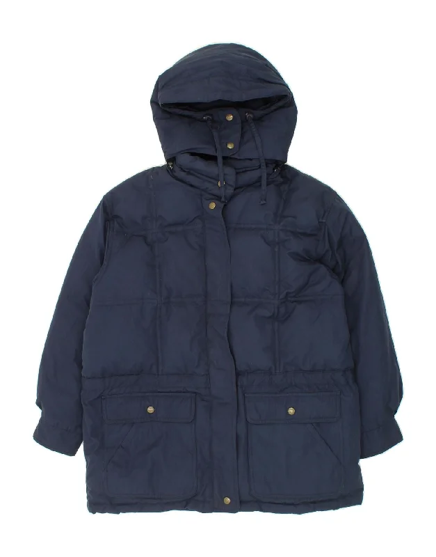 EDDIE BAUER Womens Hooded Padded Coat UK 16 Large Navy Blue Cotton Sleeveless Short Sleeve Long Sleeve EDDIE BAUER Womens Hooded Padded Coat UK 16 Large Navy Blue Cotton Sleeveless Short Sleeve Long Sleeve