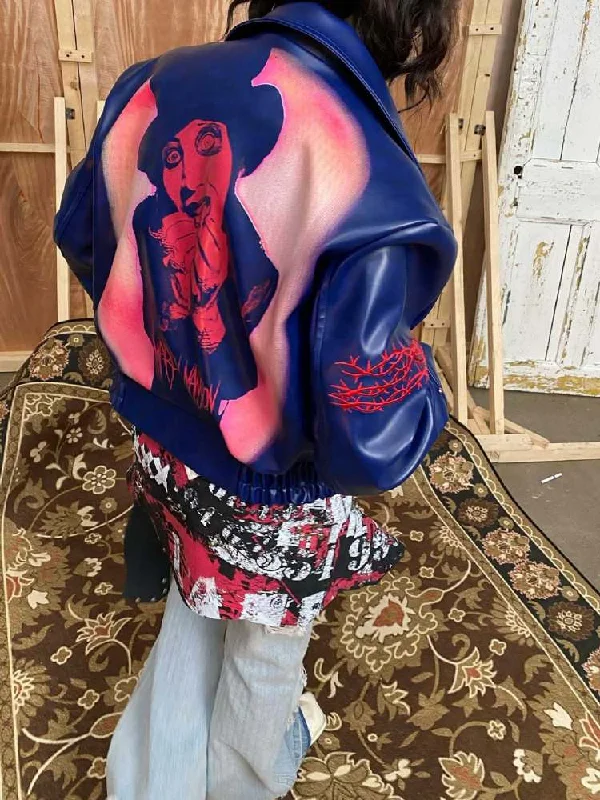 Marilyn Manson Back Print Rivet Embroidery Leather Jacket【s0000008316】 Denim Fabric Leather Fabric Suede Fabric Denim Fabric Leather Fabric Suede Fabric Marilyn Manson Back Print Rivet Embroidery Leather Jacket【s0000008316】 Denim Fabric Leather Fabric Suede Fabric Denim Fabric Leather Fabric Suede Fabric