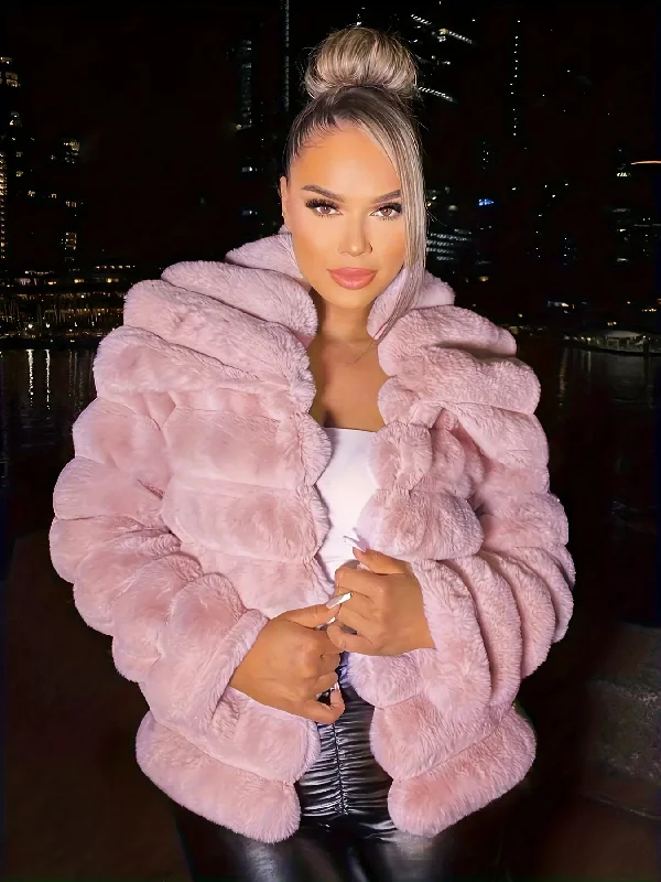 Coat for Women - Elegant Faux Fur-Trimmed, Winter Hooded Jacket Zipper Jacket Button Jacket Coat for Women - Elegant Faux Fur-Trimmed, Winter Hooded Jacket Zipper Jacket Button Jacket