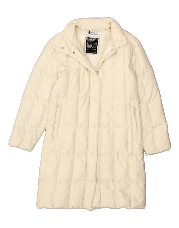 SERGIO TACCHINI Womens Padded Coat UK 10 Small Off White Polyester Jersey Tulle Batik SERGIO TACCHINI Womens Padded Coat UK 10 Small Off White Polyester Jersey Tulle Batik