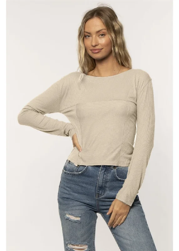 Amuse Society Karli Long Sleeve Knit Top Evening Knit Shirt