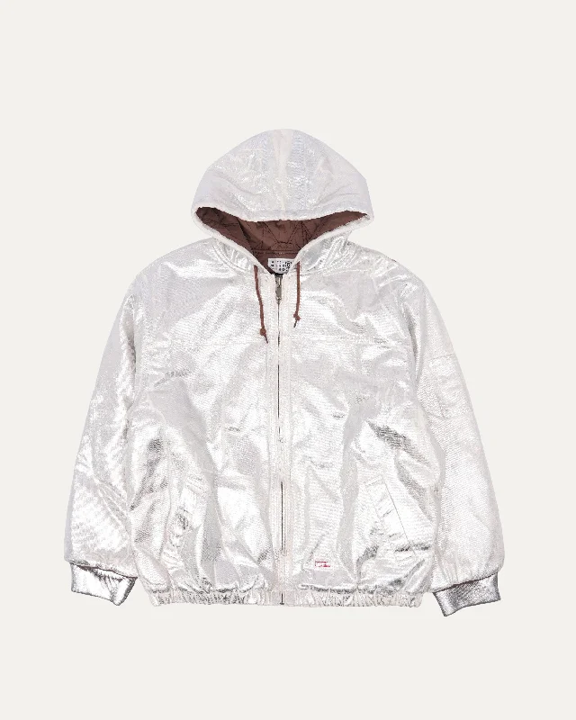 MM6 Maison Margiela Hooded Foil Work Jacket Front Pockets Side Pockets Patch Pockets Front Pockets Side Pockets Patch Pockets MM6 Maison Margiela Hooded Foil Work Jacket Front Pockets Side Pockets Patch Pockets Front Pockets Side Pockets Patch Pockets