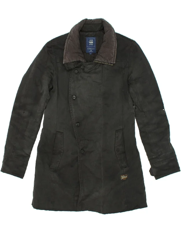 G-STAR Womens Windbreaker Coat UK 14 Medium Navy Blue Cotton Tweed Herringbone Houndstooth G-STAR Womens Windbreaker Coat UK 14 Medium Navy Blue Cotton Tweed Herringbone Houndstooth
