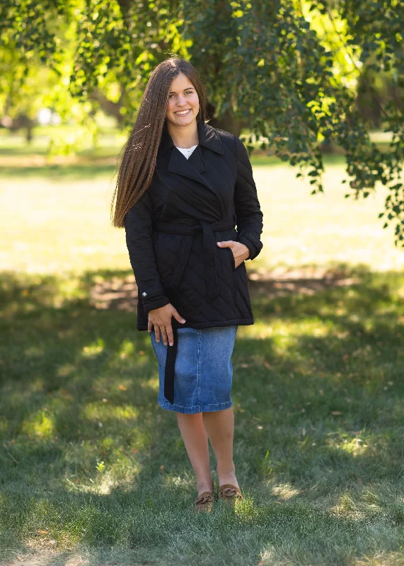 Kennedy Black Quilted Jacket - FINAL SALE Front Pockets Side Pockets Patch Pockets Front Pockets Side Pockets Patch Pockets Kennedy Black Quilted Jacket - FINAL SALE Front Pockets Side Pockets Patch Pockets Front Pockets Side Pockets Patch Pockets