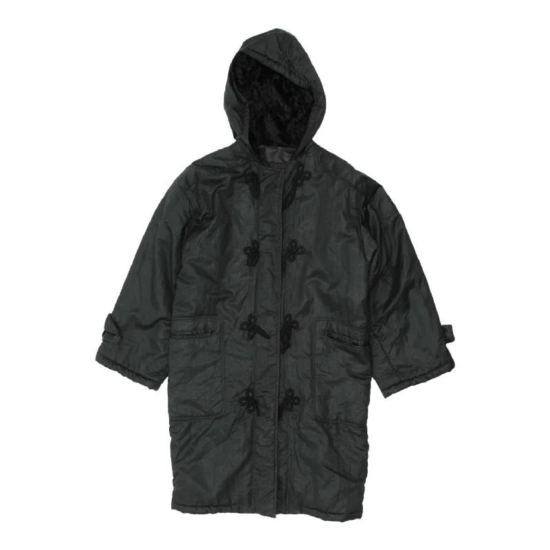 Daniel Hechter Womens Black Hooded Quilted Coat | Vintage High End Designer VTG Raincoat Turtleneck Coat Wrap Coat Daniel Hechter Womens Black Hooded Quilted Coat | Vintage High End Designer VTG Raincoat Turtleneck Coat Wrap Coat