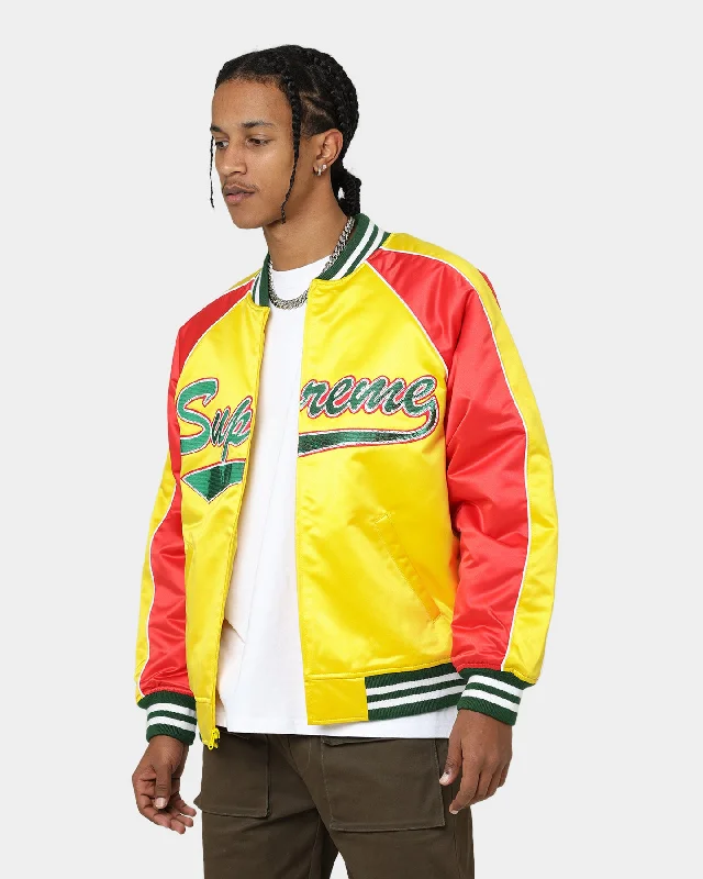 Supreme X Mitchell & Ness Sequin Logo Varsity Jacket Gold Bomber Jacket Anorak Windbreaker Bomber Jacket Anorak Windbreaker