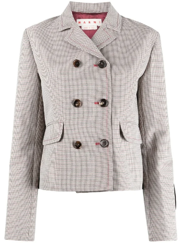 MARNI houndstooth-pattern double-breasted blazer Women's Simple Blazer