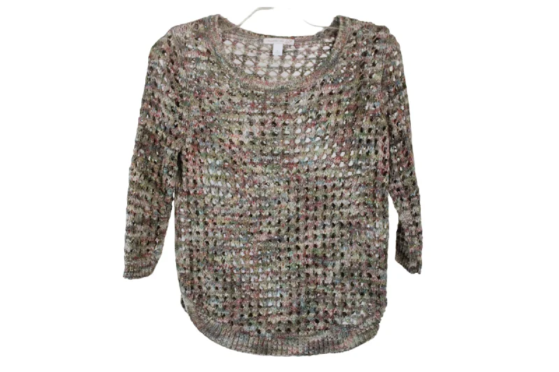 Westport Colorful Shimmer Knit Top | S Emerald Green Knit Top