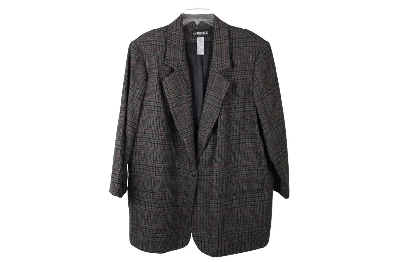 Sag Harbor Gray Plaid Blazer | 24W Women's Handmade Blazer