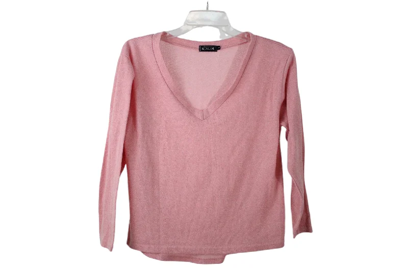 Blingland Pink Knit Top | S Metallic Knit Tee