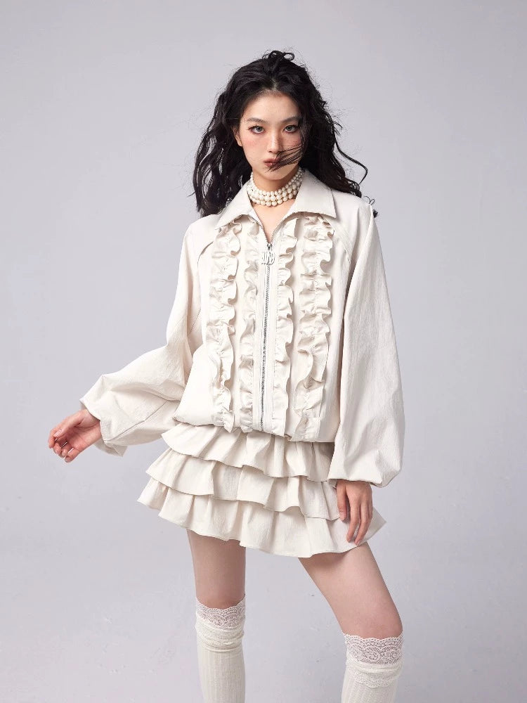 Ruffle jacket and cake skirt【s0000006539】 Print Jacket Jacquard Jacket Patchwork Jacket Print Jacket Jacquard Jacket Patchwork Jacket