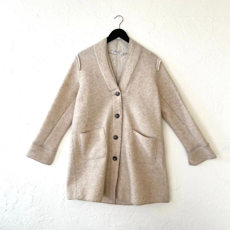 Cut Loose | Boiled Wool Coat in Moonbeam Houndstooth Jacket Shearling Jacket Fleece Jacket Cut Loose | Boiled Wool Coat in Moonbeam Houndstooth Jacket Shearling Jacket Fleece Jacket