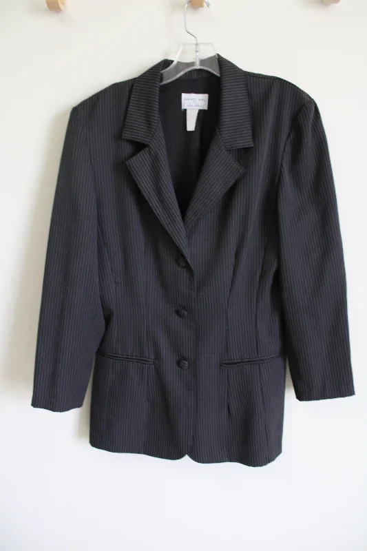 Vintage Christy Girl By Dori Allen Black Pinstripe Blazer | 12 Women's Premium Blazer