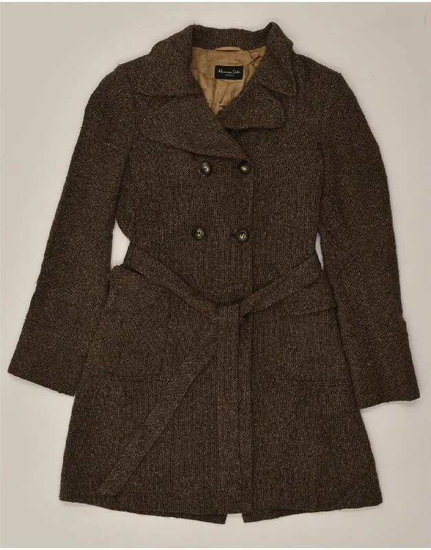 MASSIMO DUTTI Womens Double Breasted Coat UK 12 Medium Brown Asymmetrical Diagonal princess MASSIMO DUTTI Womens Double Breasted Coat UK 12 Medium Brown Asymmetrical Diagonal princess