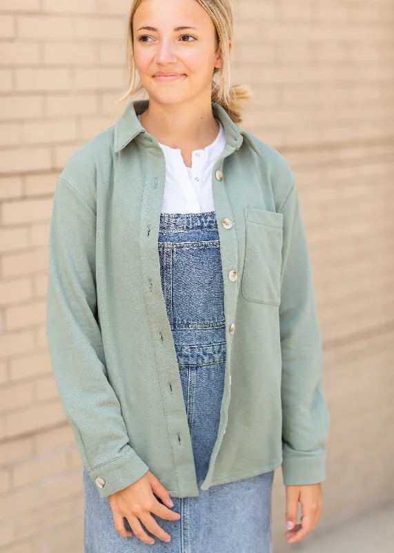 Sage Button Down Knit Jacket - FINAL SALE Bomber Jacket Anorak Windbreaker Bomber Jacket Anorak Windbreaker Sage Button Down Knit Jacket - FINAL SALE Bomber Jacket Anorak Windbreaker Bomber Jacket Anorak Windbreaker