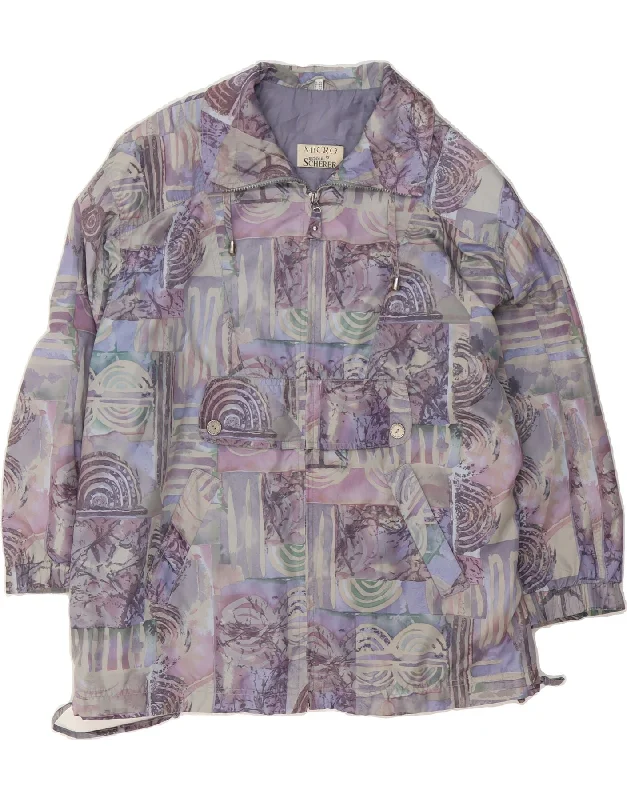 SCHERER Womens Abstract Pattern Windbreaker Coat UK 16 Large Multicoloured Houndstooth Jacket Shearling Jacket Fleece Jacket SCHERER Womens Abstract Pattern Windbreaker Coat UK 16 Large Multicoloured Houndstooth Jacket Shearling Jacket Fleece Jacket
