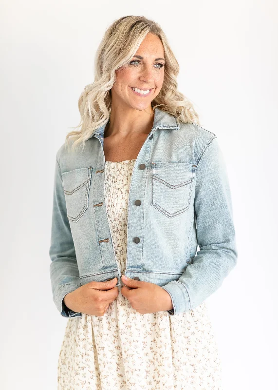 Lara Crop Drop Shoulder Denim Jacket - FINAL SALE Fleece Jacket Down Jacket Parka Fleece Jacket Down Jacket Parka Lara Crop Drop Shoulder Denim Jacket - FINAL SALE Fleece Jacket Down Jacket Parka Fleece Jacket Down Jacket Parka