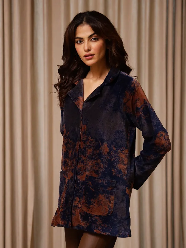 Blue Printed Velvet Jacket for Women Knit Jacket Woven Jacket Fleece Jacket Knit Jacket Woven Jacket Fleece Jacket Blue Printed Velvet Jacket for Women Knit Jacket Woven Jacket Fleece Jacket Knit Jacket Woven Jacket Fleece Jacket