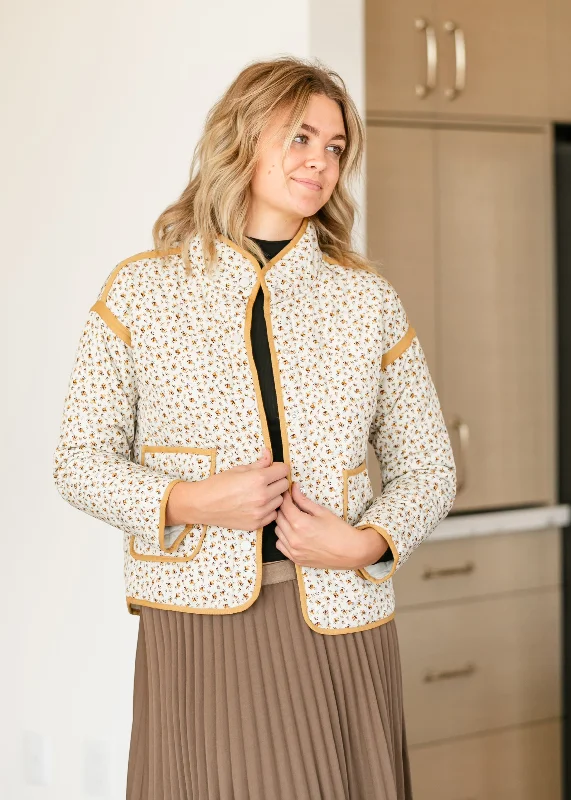 Polar Collar Floral Print Quilted Jacket - FINAL SALE Wool Fabric Cashmere Fabric Tweed Fabric Wool Fabric Cashmere Fabric Tweed Fabric Polar Collar Floral Print Quilted Jacket - FINAL SALE Wool Fabric Cashmere Fabric Tweed Fabric Wool Fabric Cashmere Fabric Tweed Fabric
