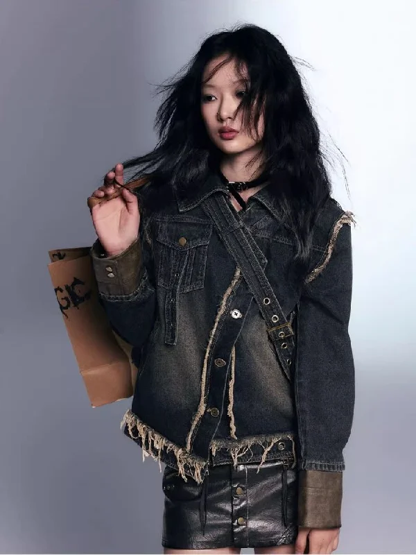 Patchwork old loose washed denim jacket【s0000007911】 Fleece Fabric Down Fabric Feather Fabric Fleece Fabric Down Fabric Feather Fabric Patchwork old loose washed denim jacket【s0000007911】 Fleece Fabric Down Fabric Feather Fabric Fleece Fabric Down Fabric Feather Fabric