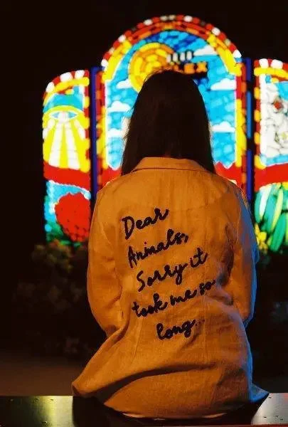Dear Animals Linen White Blazer Women's Unique Blazer