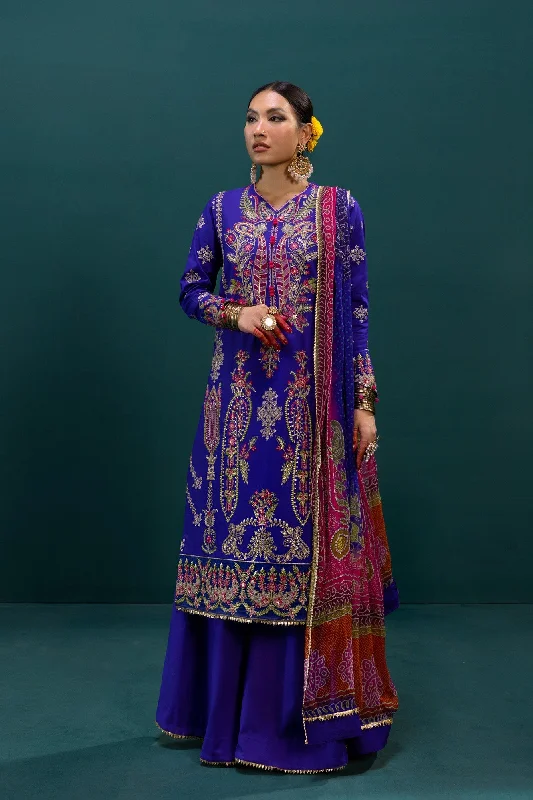Elegant Blue Lawn Salwar Kameez Pakistani Eid Dresses