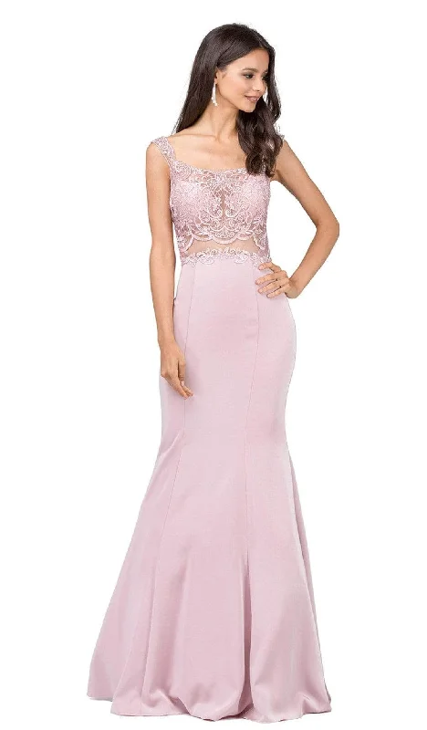 Dancing Queen - 2006 Embroidered Sheer Mermaid Prom Dress