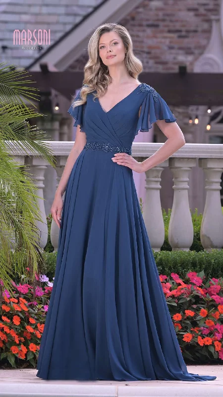 Marsoni M328  Modest A Line Long Formal Mother of the Bride Dress