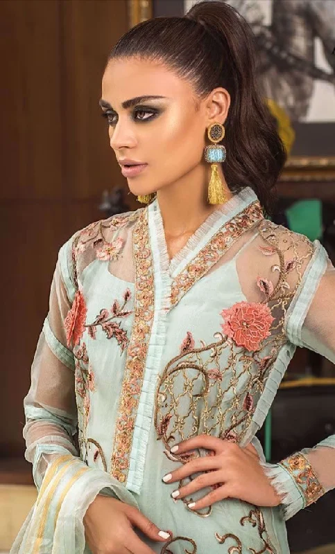 Beautiful Pakistani party wear dress in light green color # P2215