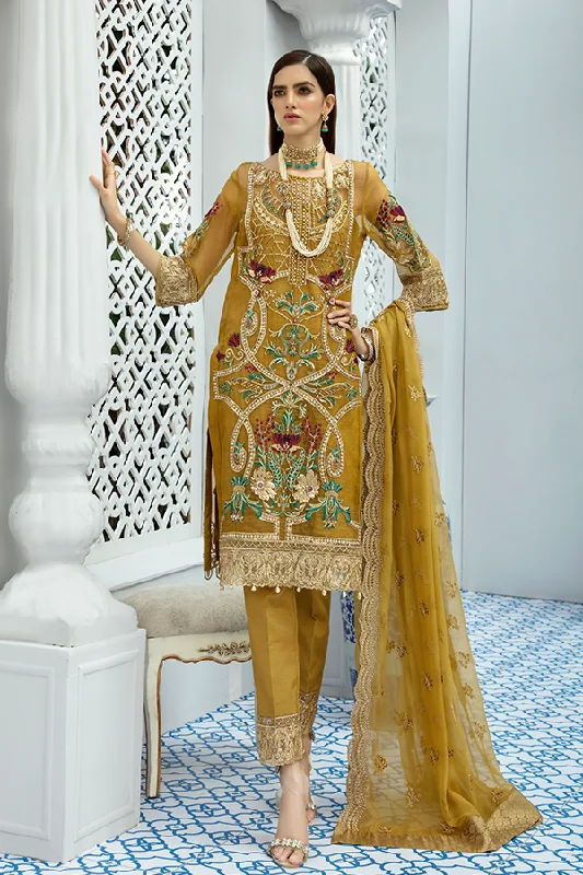 Stunning Organza Dress In Trendy Mustard Olive Color # CA112