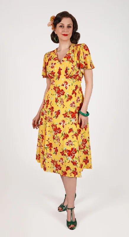 Betty Tea Dress in Iris Print
