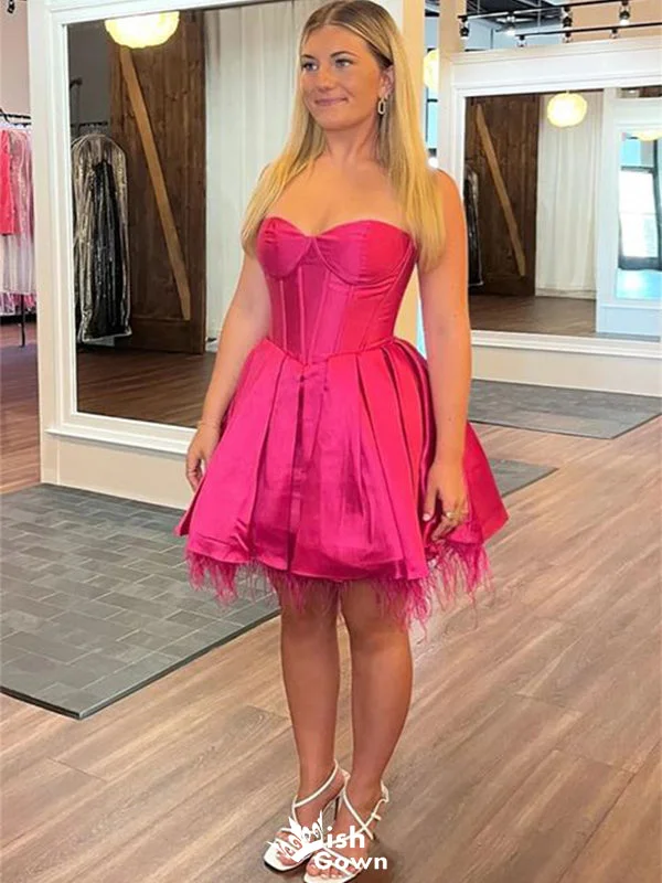 Cute Pink Sweetheart Ball Gown Popular Cheap Short Homecoming Dresses, EPT291